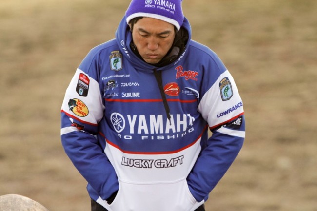 Takahiro Omori works to shake off the cold.  Photo: James Overstreet