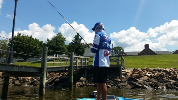A swing and a miss for Takahiro Omori. Not sure if it was a bass, but it was only his second bite of the day. Update by Bassmaster Marshal Greg L